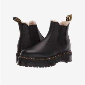 Dr Martens Quad Platform Chelsea Boot with sherpa lining 9